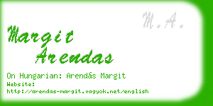 margit arendas business card